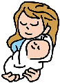 子どもを抱く母親の画像です