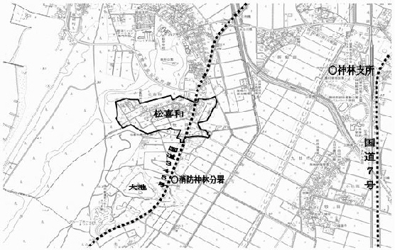 神林地区字名変更区域図