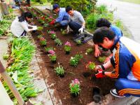 三面小学校の花壇整備