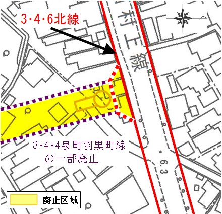 北線変更図