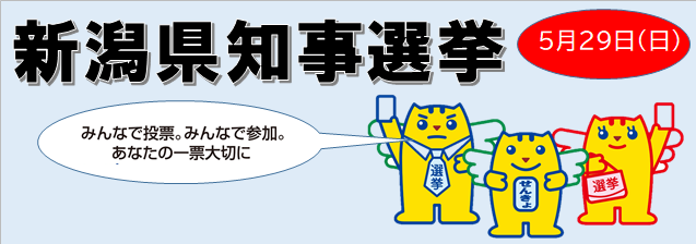5月２９日は新潟県知事選挙の投票日