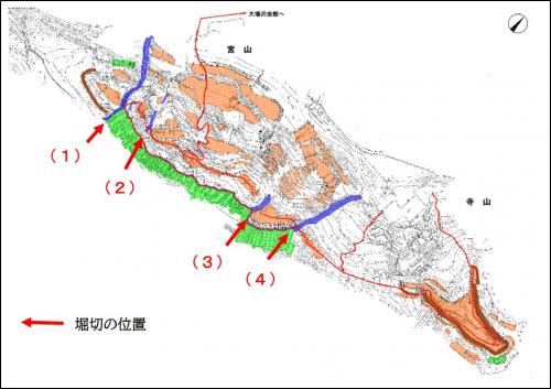 縄張り図の堀切