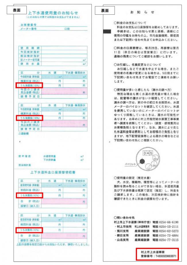 上下水道使用量のお知らせ