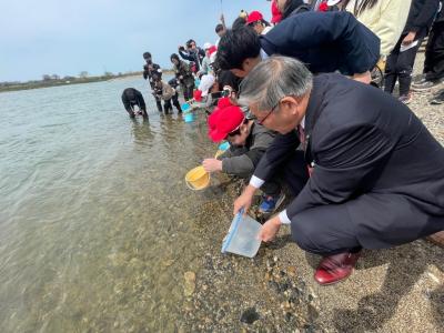 鮭稚魚放流式③