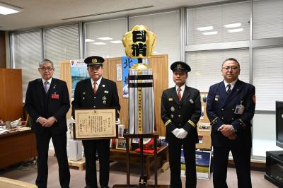 村上市消防団が「まとい」を受賞しました①