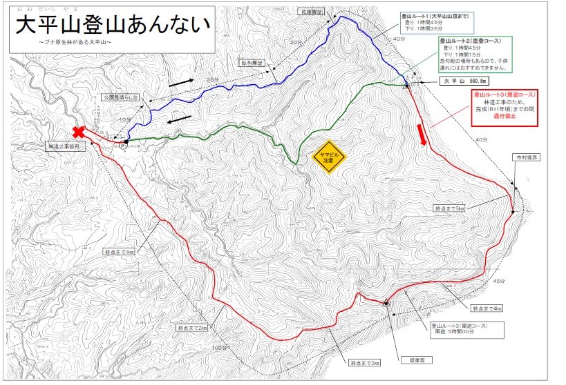 大平山登山あんない図