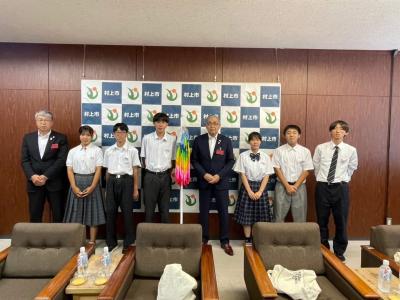 「広島平和記念式典」参加予定の市内中学生が訪問②