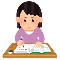 勉強する女性のイラスト