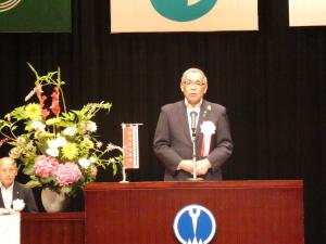 同盟会会長高橋村上市長のあいさつの様子