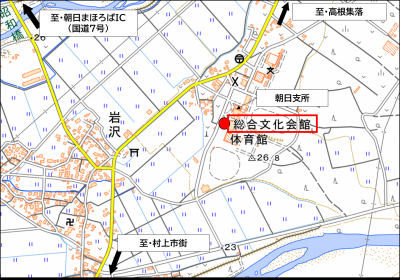 第18回村上市美術展覧会(市展)会場案内図(広域図)